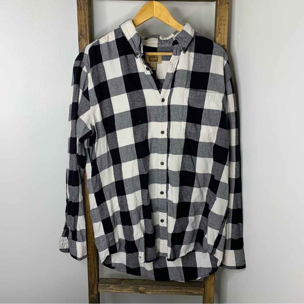 The Foundry Black and White Checkered Men's Shirt LT